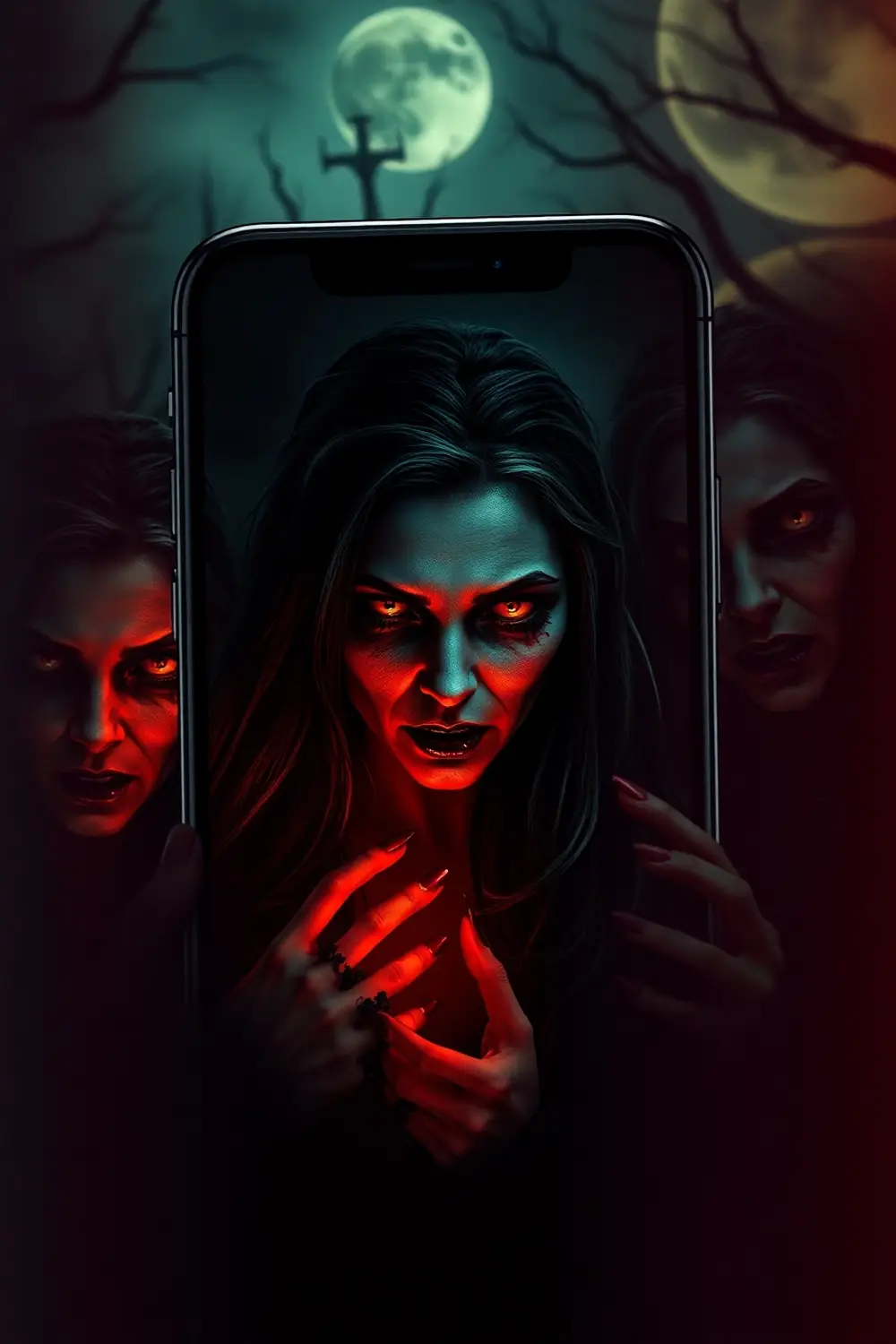 Haunted nights captured in a Scary Halloween Phone Wallpaper.