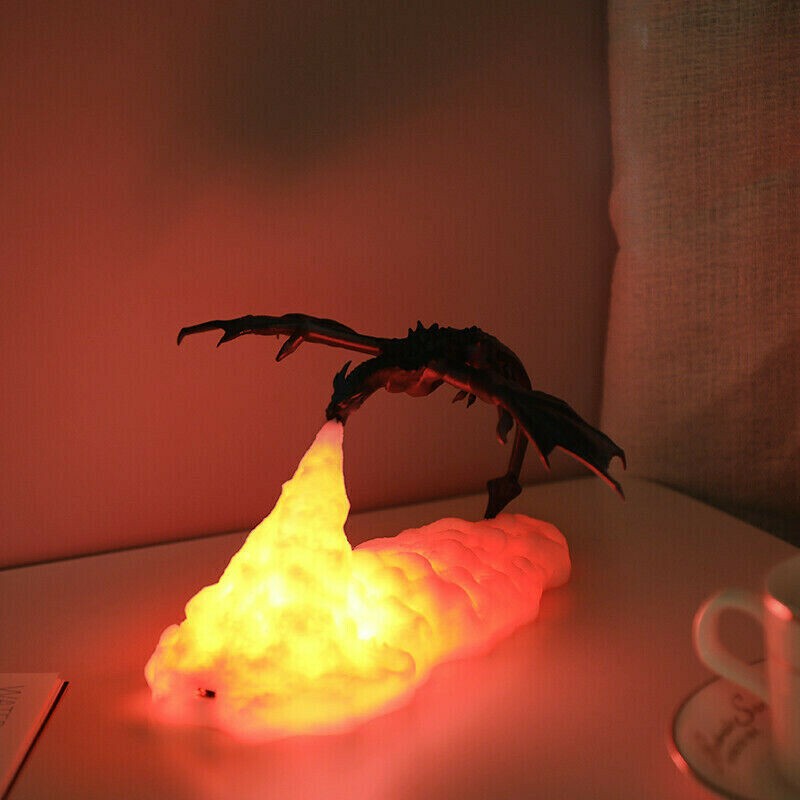 Thrilling Fire Breathing Dragon Desk Lamp For Sale