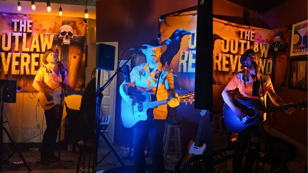 The Outlaw Reverend performing outlaw country rock at Paddlefest NB style festival